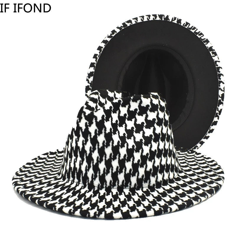Houndstooth Fedora Hat
