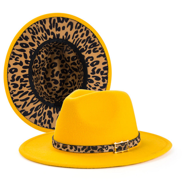Yellow Fedora Leopard Hat