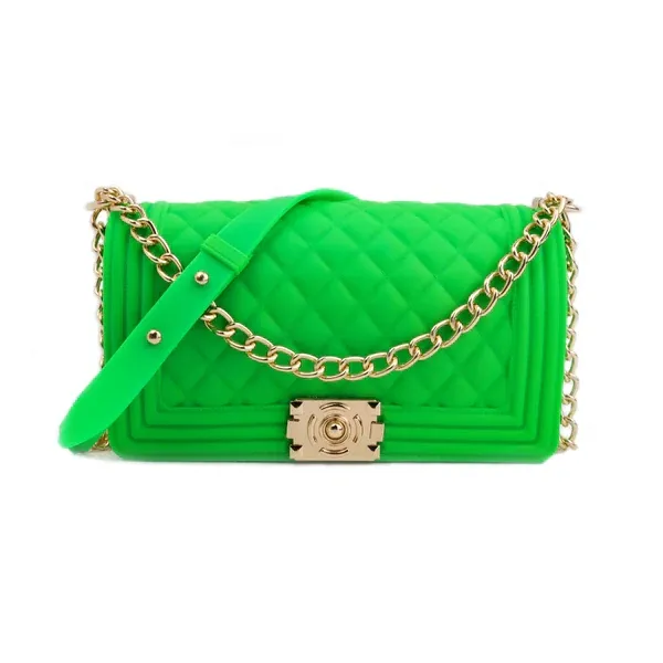 Large Florescent Green Jelly Handbag