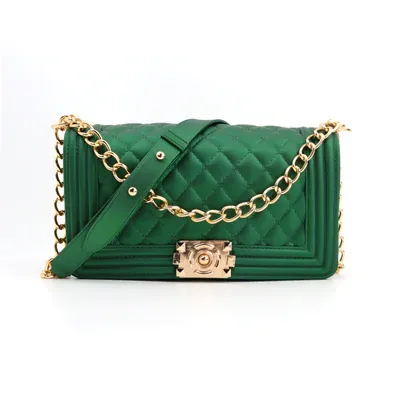 Large Forest Green Jelly Handbag