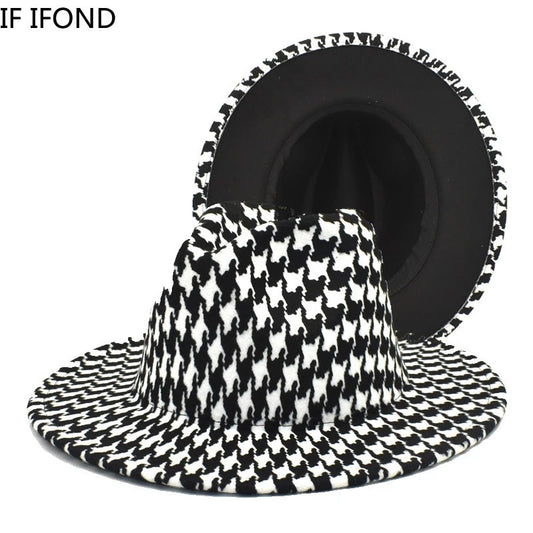 Houndstooth Fedora Hat