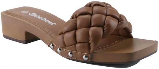 Brown Weave Clog Sandal