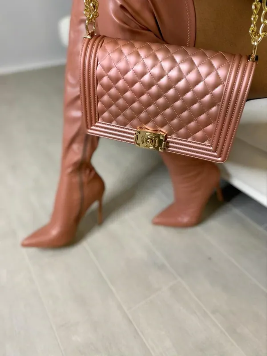 Large Rose Gold Jelly Handbag